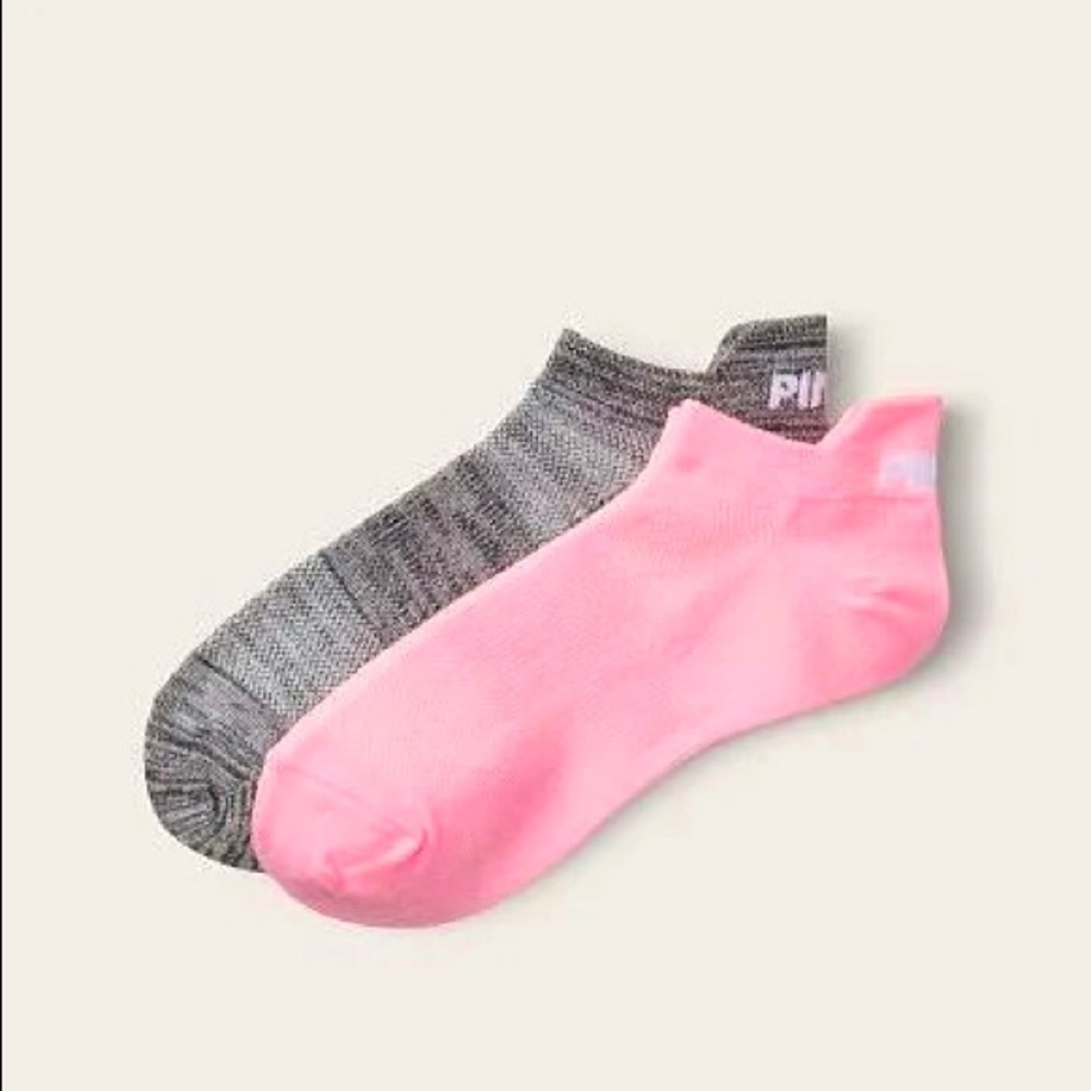 VS PINK socks 2 pair grey/pink NWT SOLD OUT